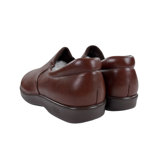 SAS Viva Slip On Comfort Walking Shoes Womens Size 7 1/2 WW Teak Leather NEW - Picture 4 of 8